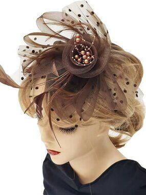 Kentucky Derby Fascinator Hat Beautiful Color Tea Party Derby Brown